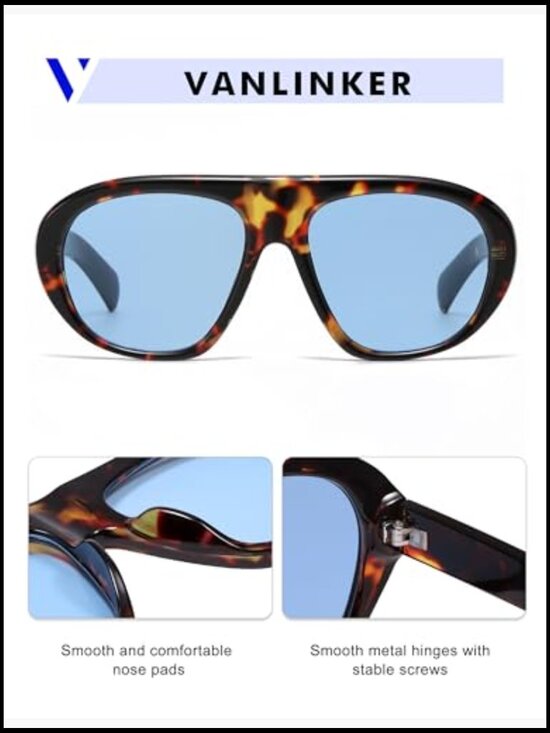 Plastic Aviator Sunglasses UV400 Protection Unisex Retro Style main image 3